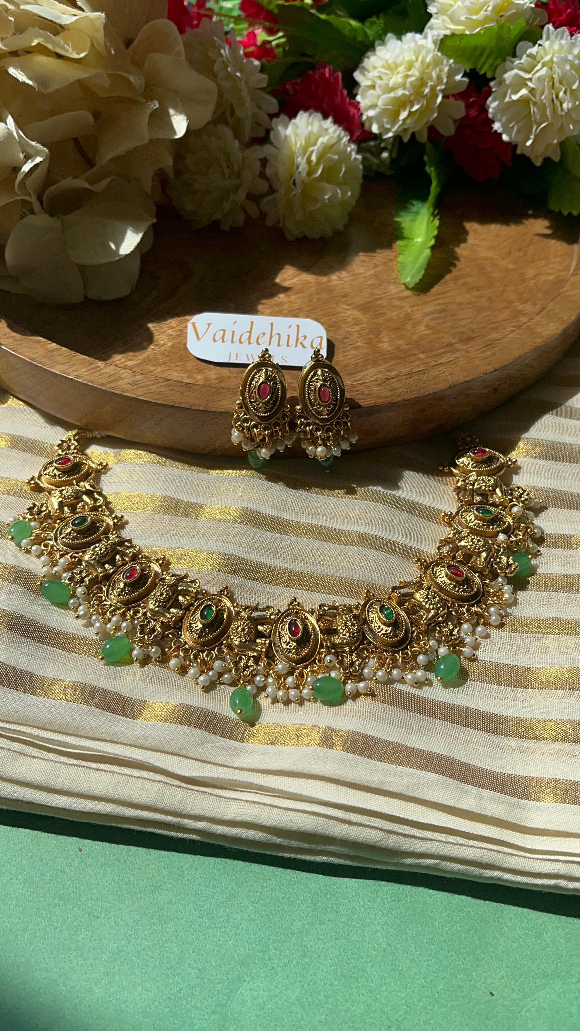 Hathi antique nacklace-VJC117