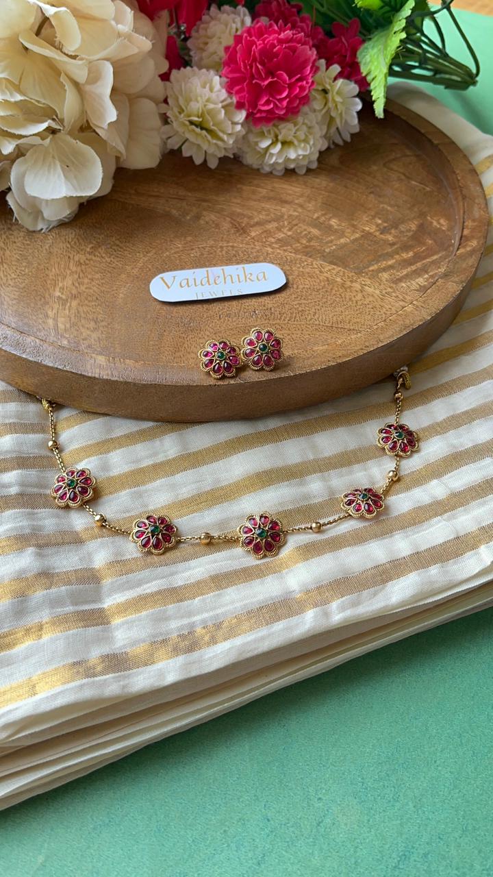 Coral Flower Necklace-VJN012