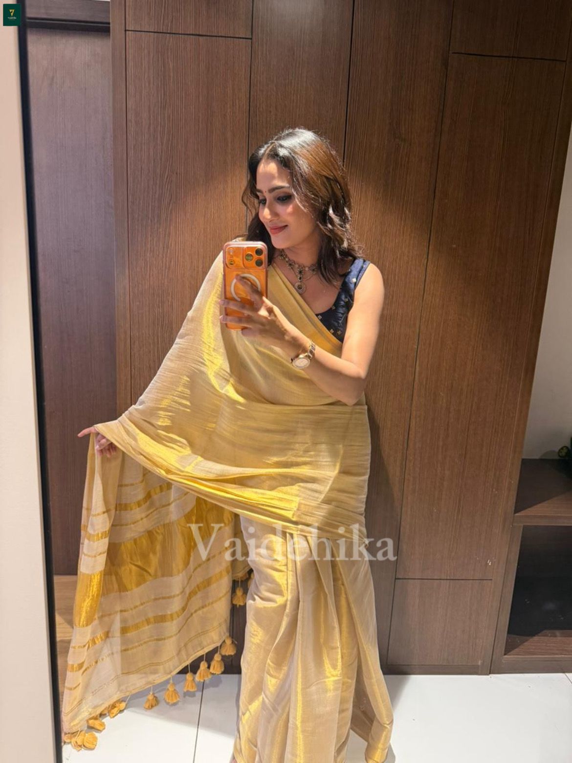 PRABHA GOLDEN SAREE-VCT009