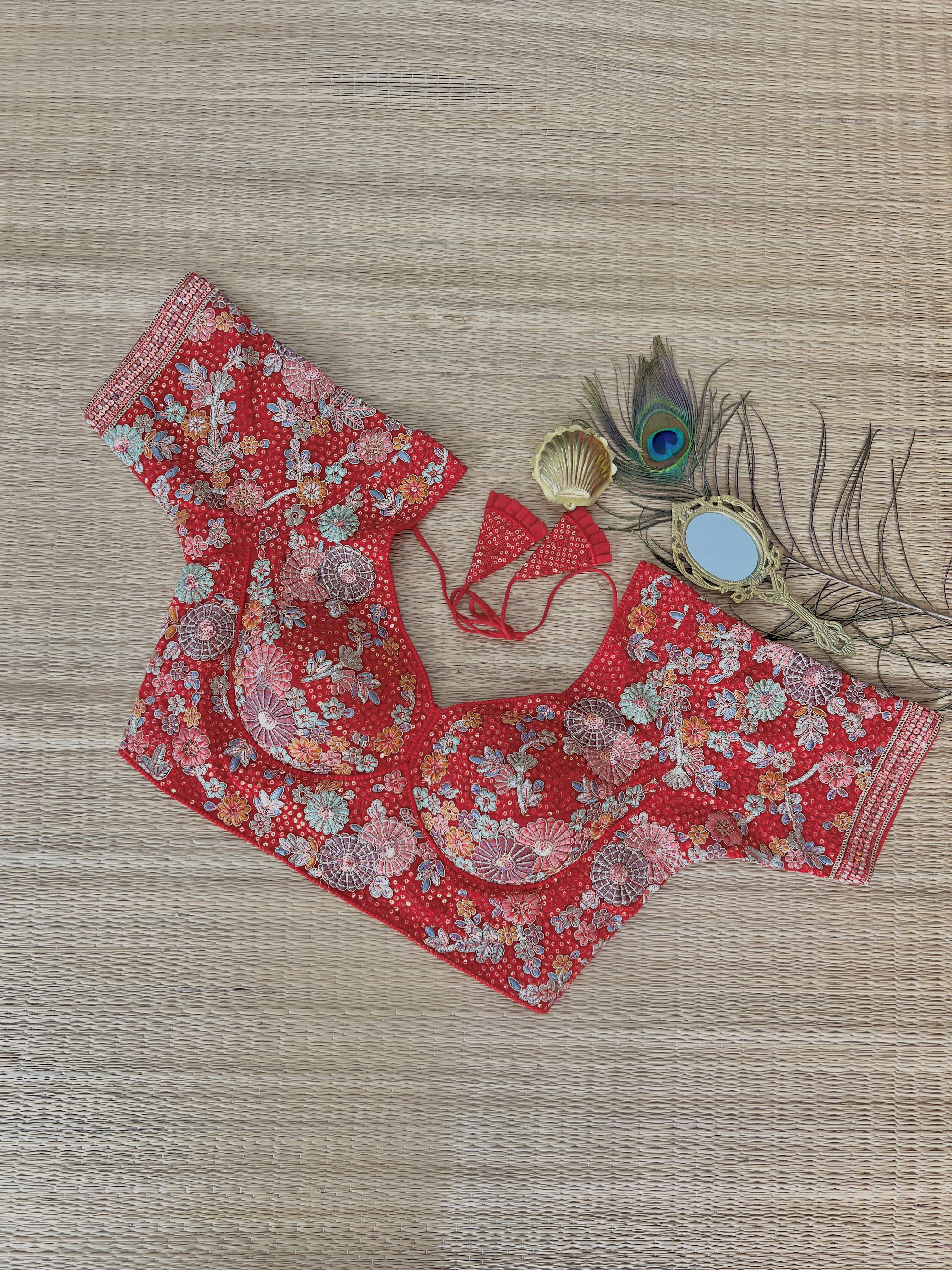 SHRUTIKA BRIDAL BLOUSES RED-VCB005