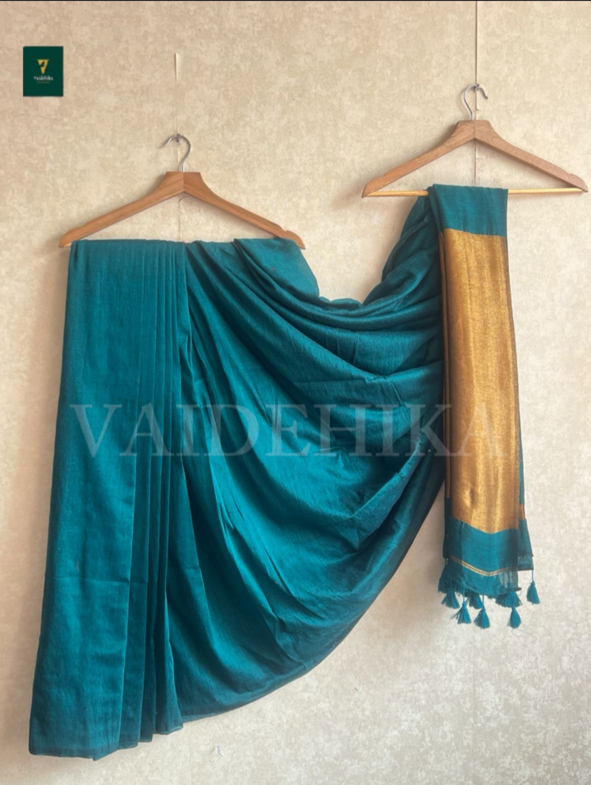 Teal Gold Saree-PMCTG001