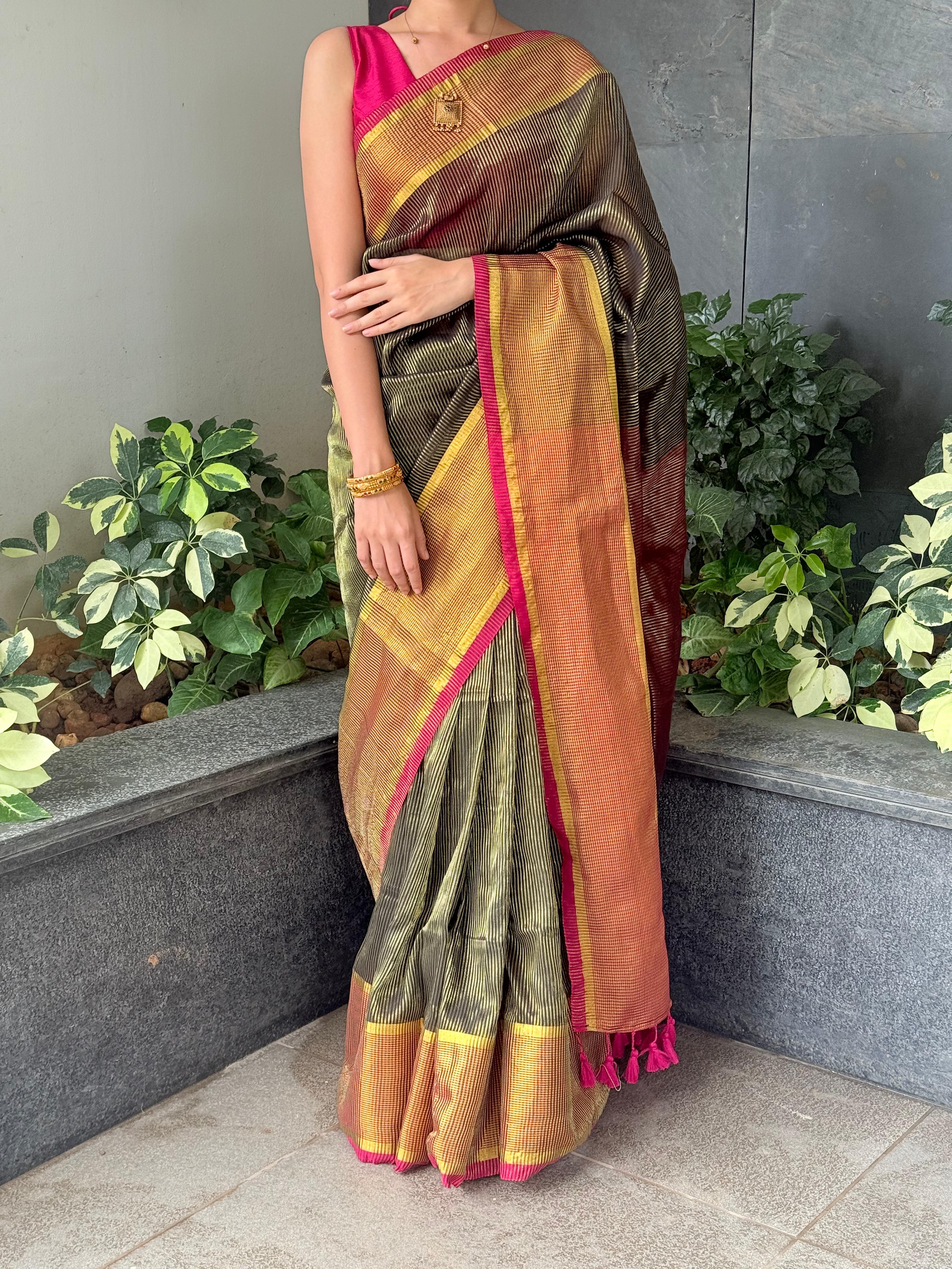 Zari Blossom Saree Thrift-VCJC001