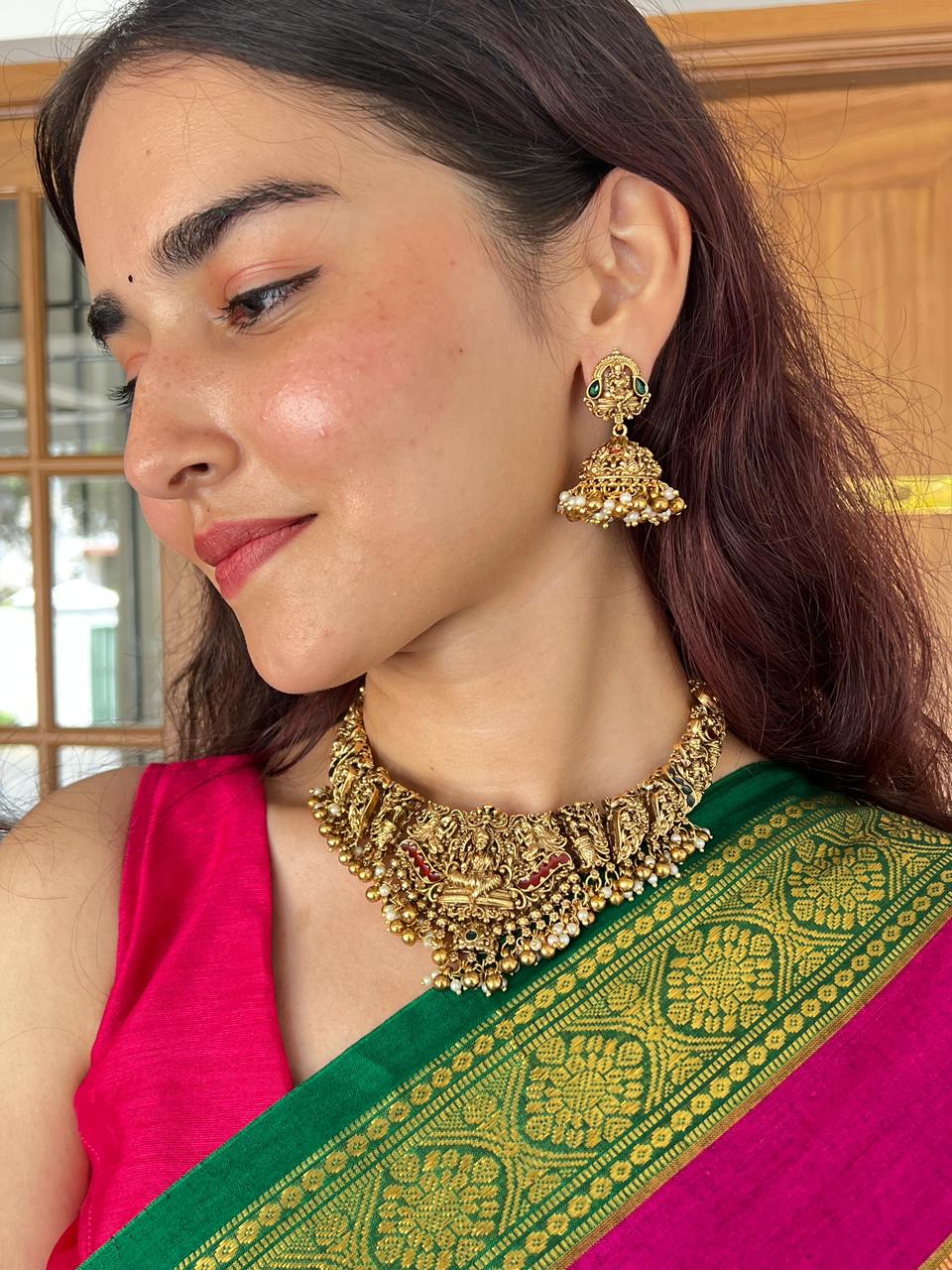 Heavy Temple Necklace-VJN042