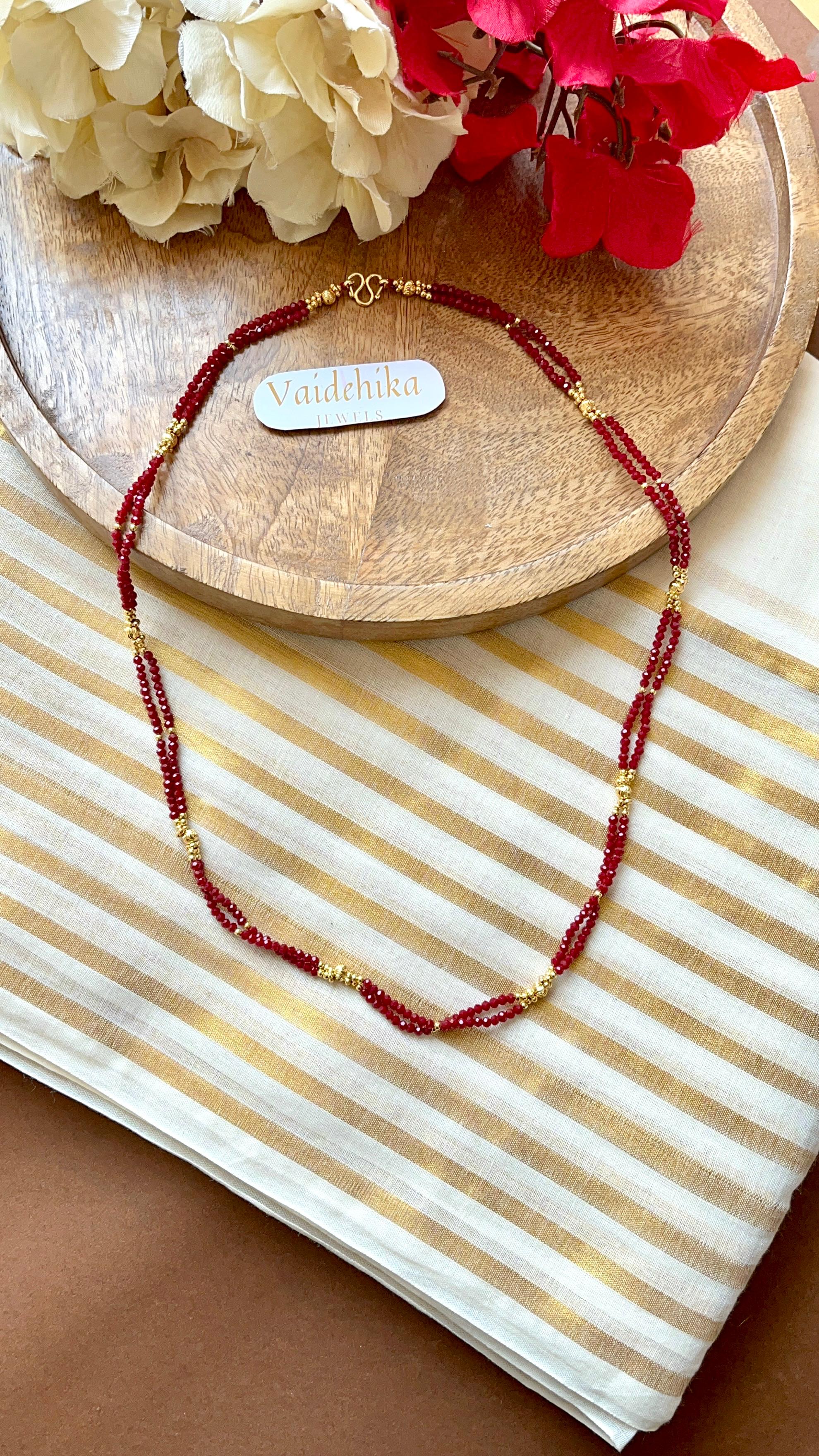 Maroon double layer chain  VJSP005