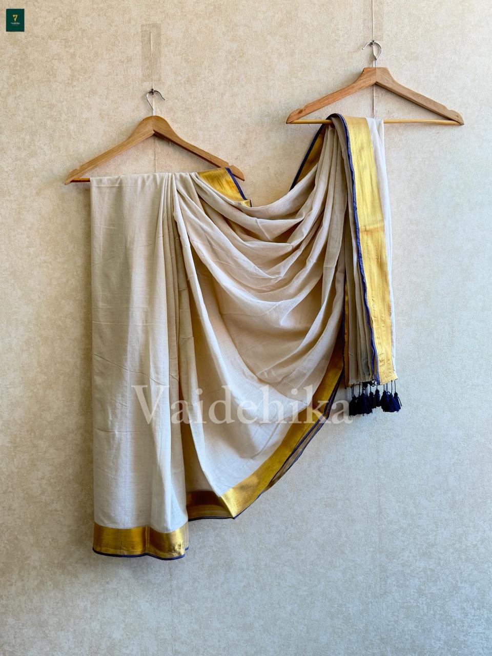 Madhuri White Saree-PMCNBW1