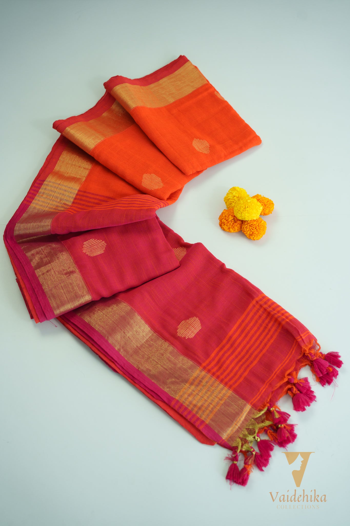 AISHWARYA ORANGE SAREE