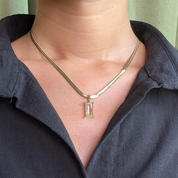 Crystal Charm Necklace-VJAT016