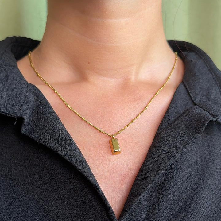 Golden Bar Necklace-VJAT017