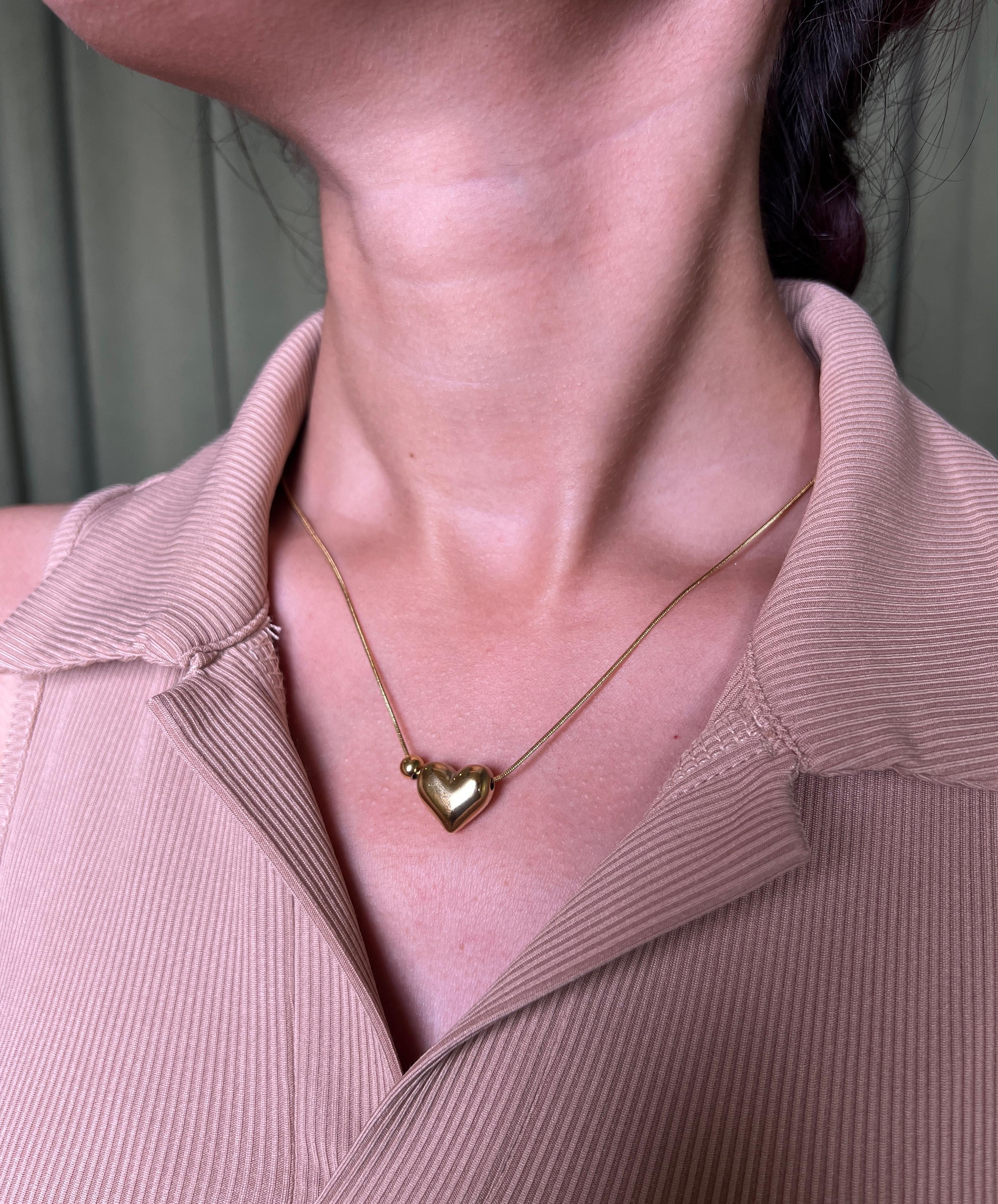 Luna Heart Necklace-VJAT025