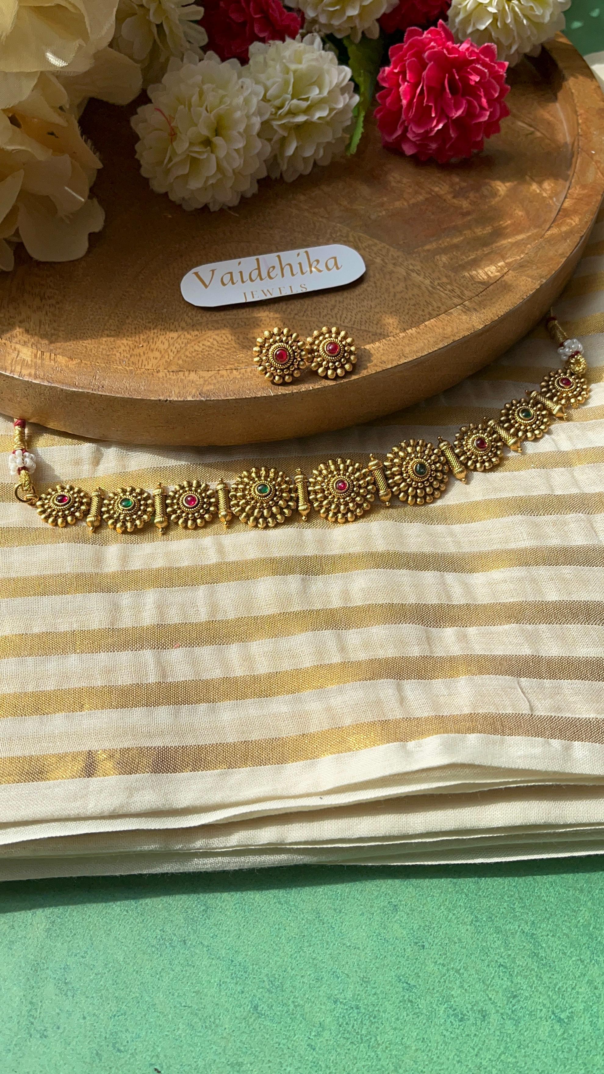 Golden Bloom Choker-VJC152