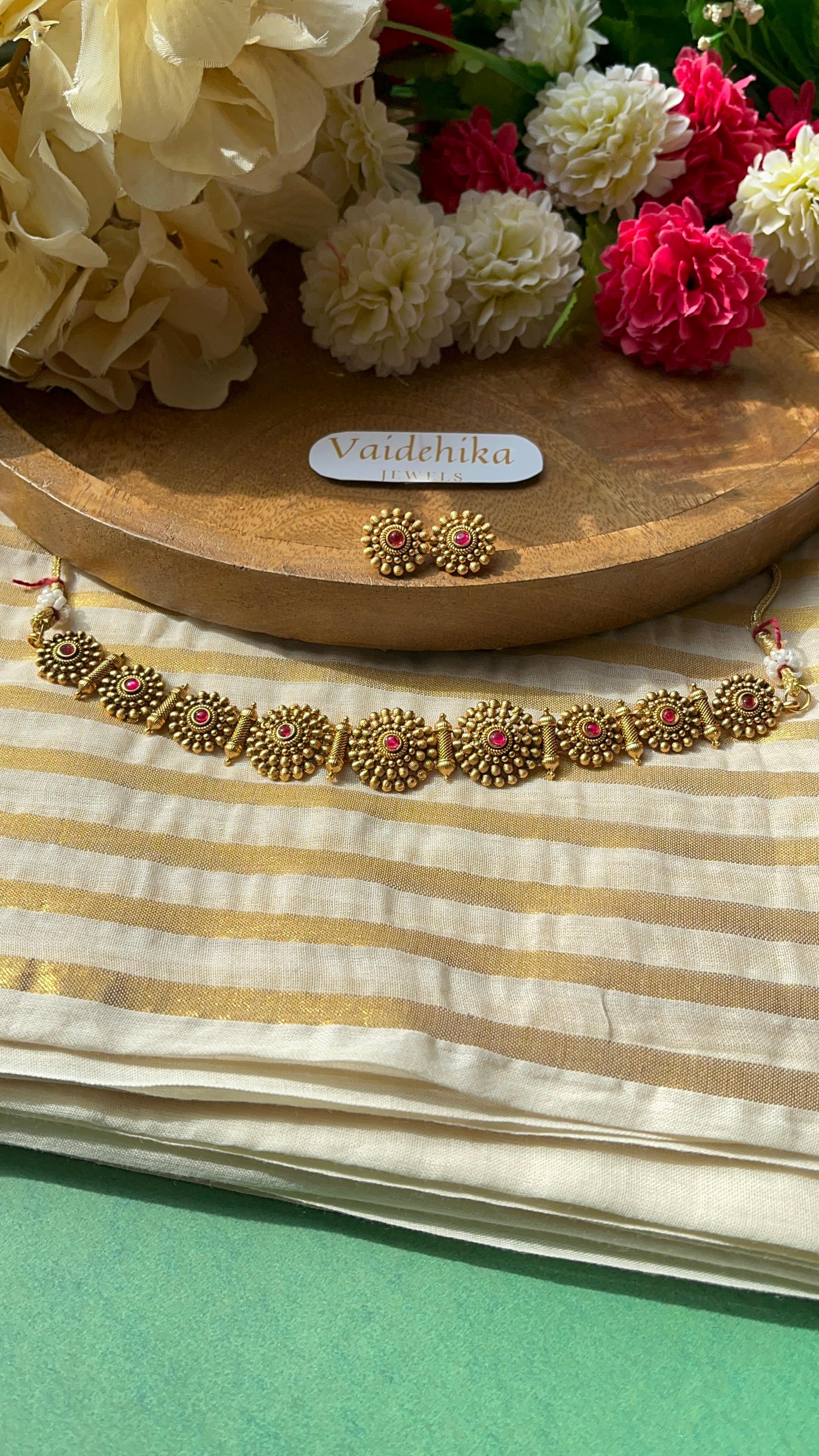 Golden Bloom Choker-VJC152