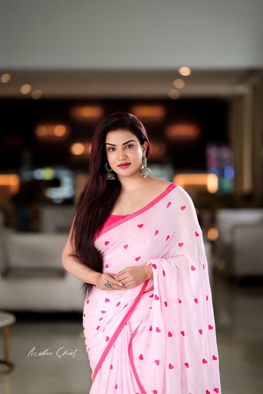 Dilse Pink Saree-VCM046