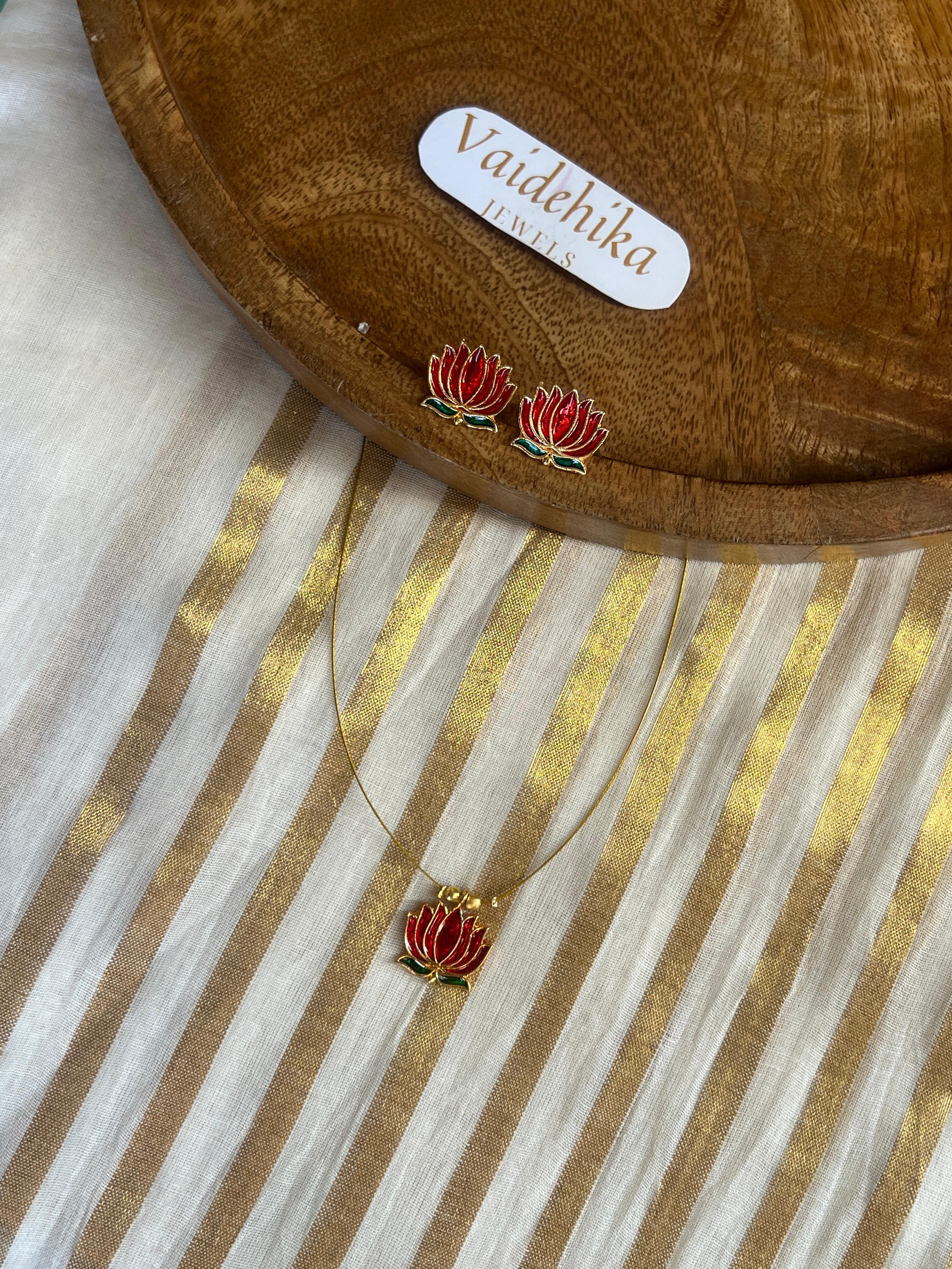 Single Lotus Invisible Necklace  -VJIV006